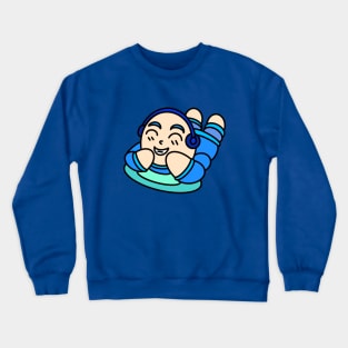 Chibi relax with headphone Crewneck Sweatshirt